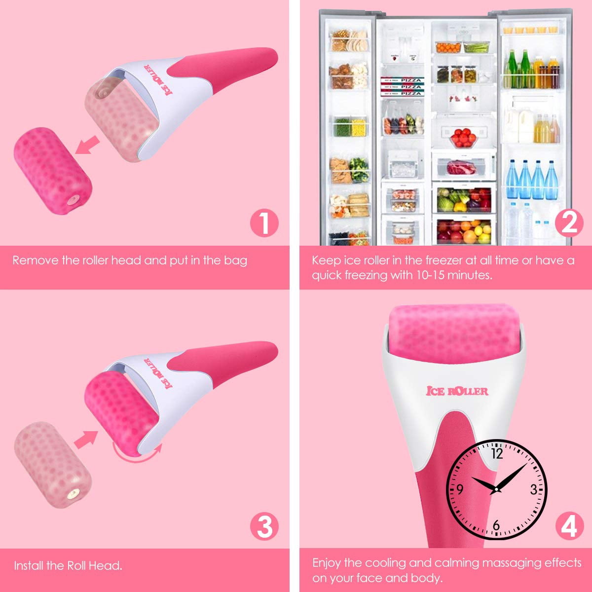 LATME Ice Roller for Face Eyes,Womens Gifts,Face Massager Puffiness Migraine Pain Relief and Minor Injury - Image 3