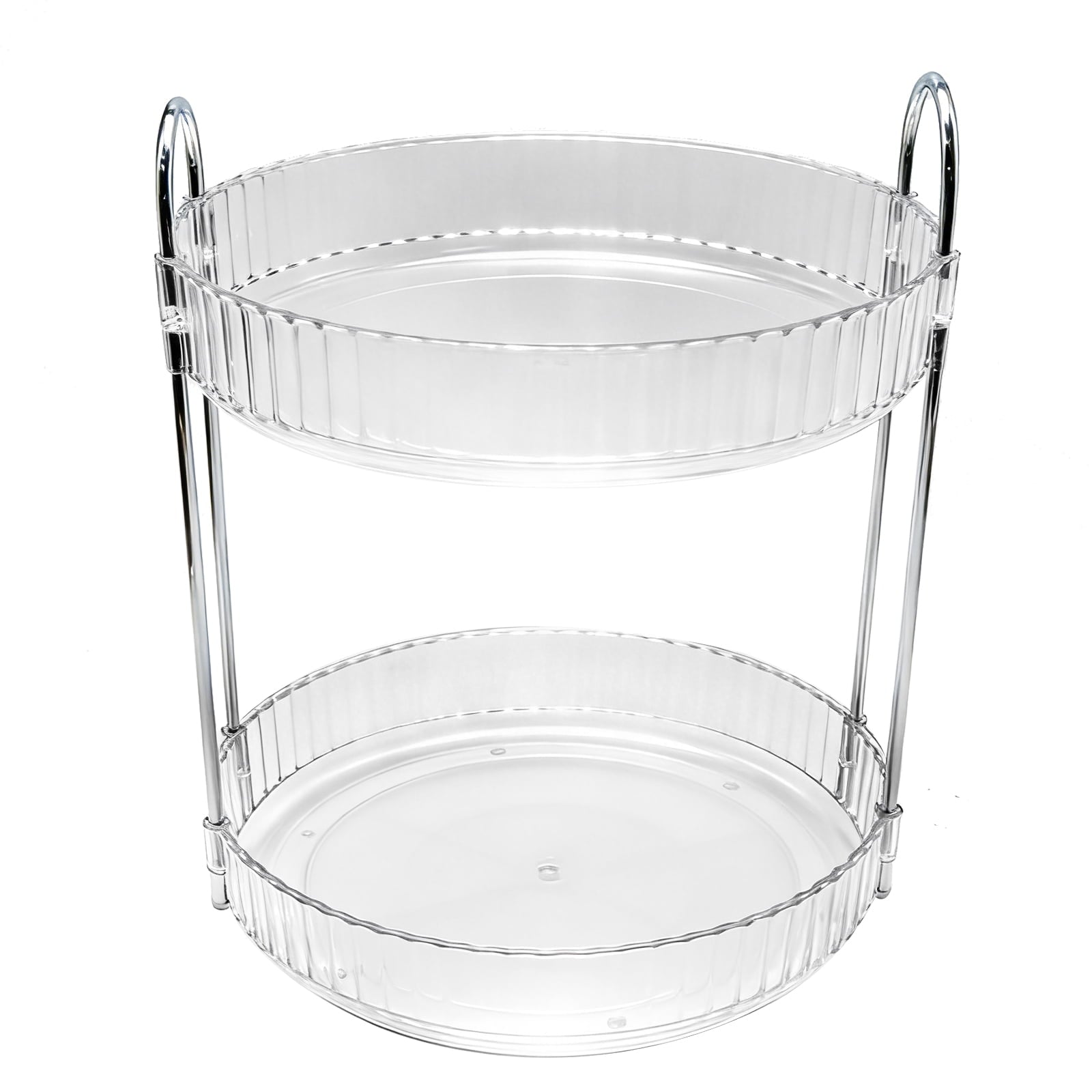 Clear, 360-Degree Rotating Cosmetic Organizer, 2-Tier Countertop Vanity Storage for Skincare & Perfume - Image 2