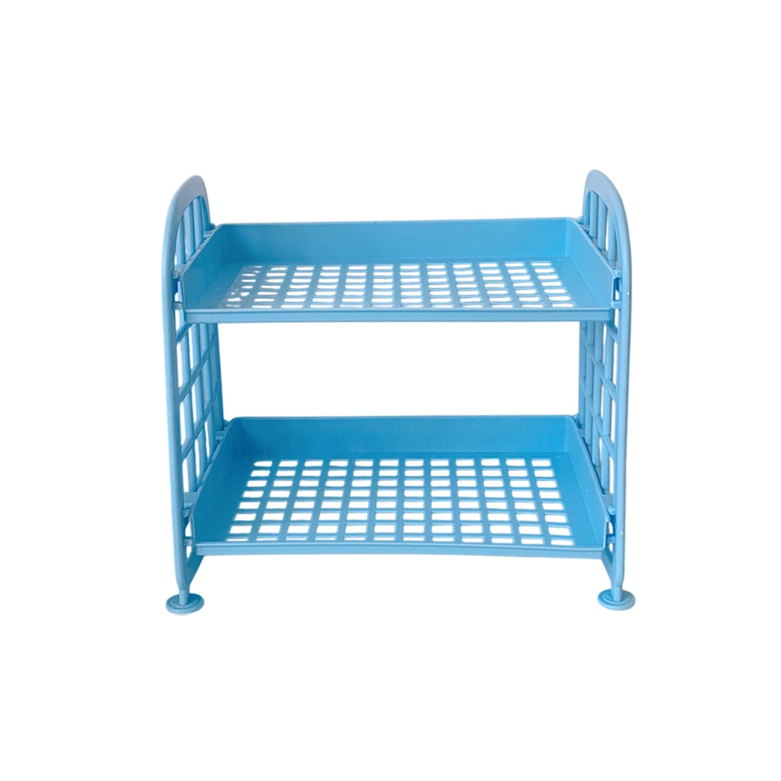 Euaioeiu Desktop Rack Cosmetic Stationery Storage Holder,2-Tier Multifunctional Plastic Shelf Makeup Organizer for Skincare Office Kitchen B - Image 3
