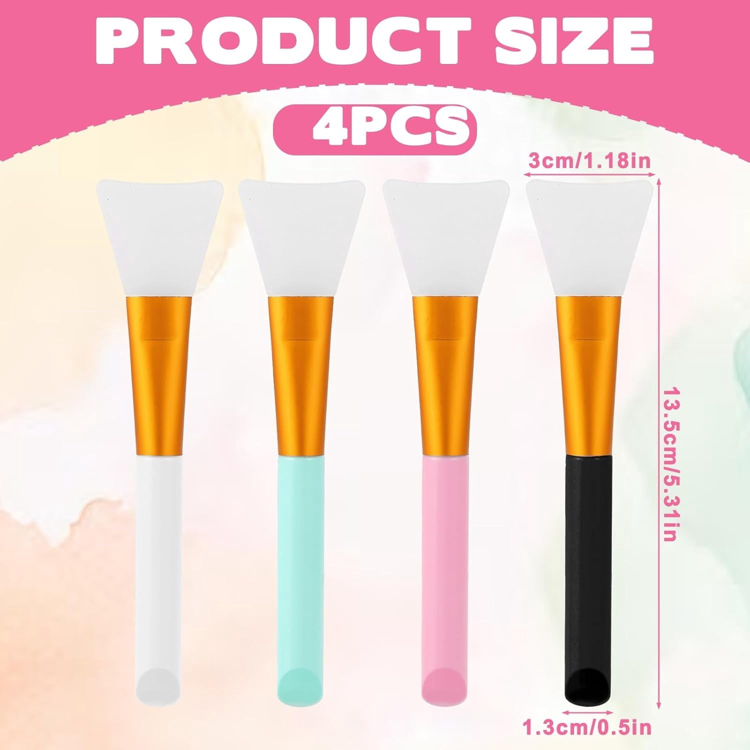 4 PCS Face Mask Applicator Tool, Silicone Flexible Face Mask Spatula, Exfoliating Facial Brush for Facial Mud, Clay M... - Image 2