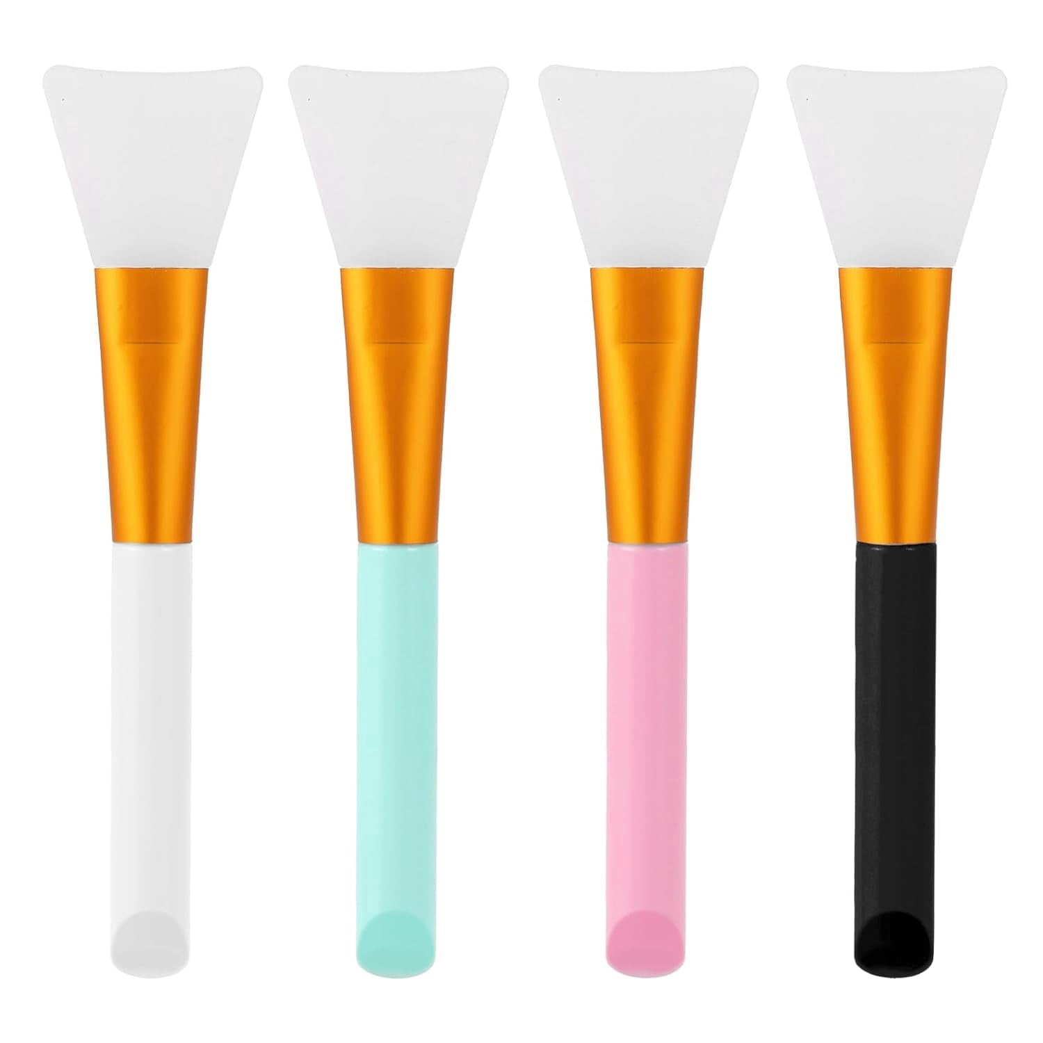 4 PCS Face Mask Applicator Tool, Silicone Flexible Face Mask Spatula, Exfoliating Facial Brush for Facial Mud, Clay M...