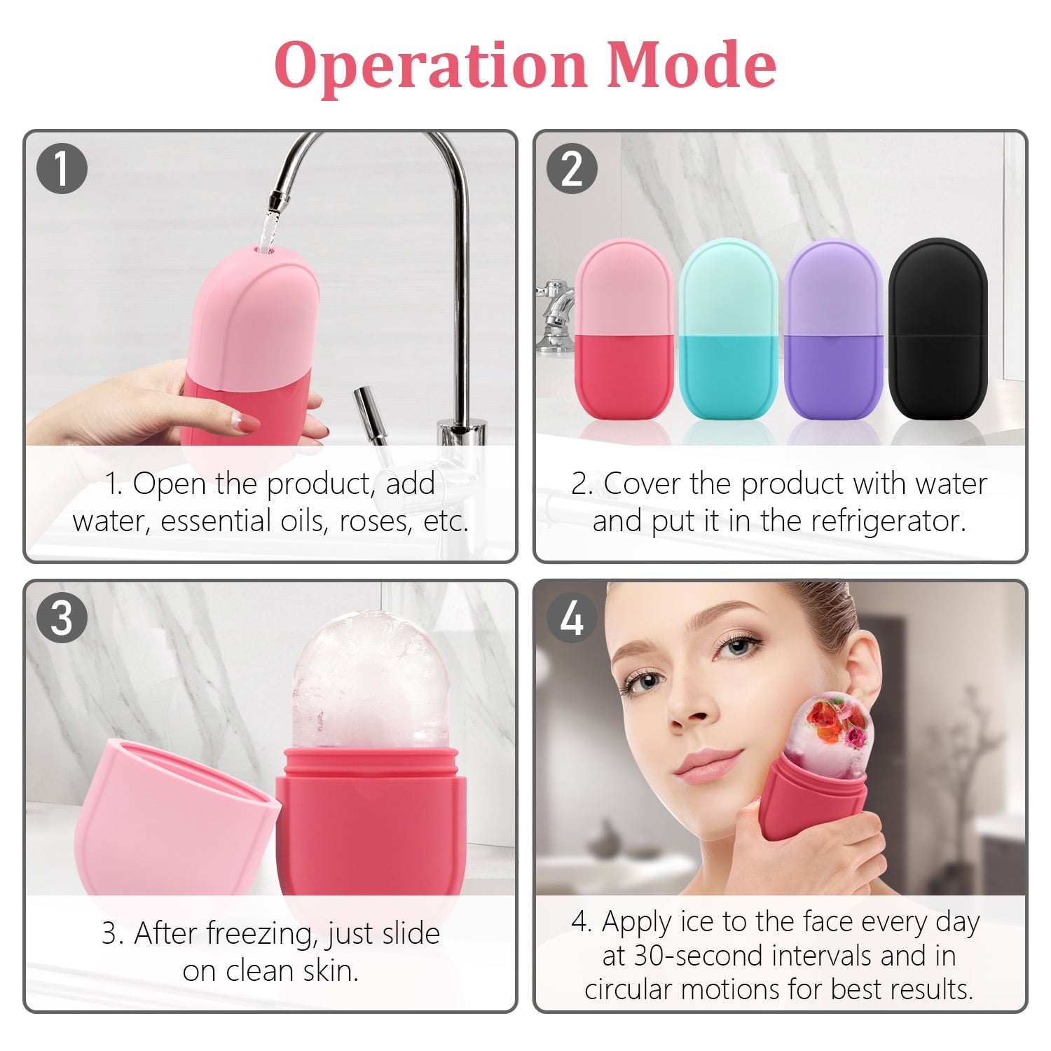 Ice Roller for Face, Ice Face Roller for Eyes, GuaSha,DIY Silicone Ice Mold for Face Massager, Facial Beauty Ice Roll... - Image 5
