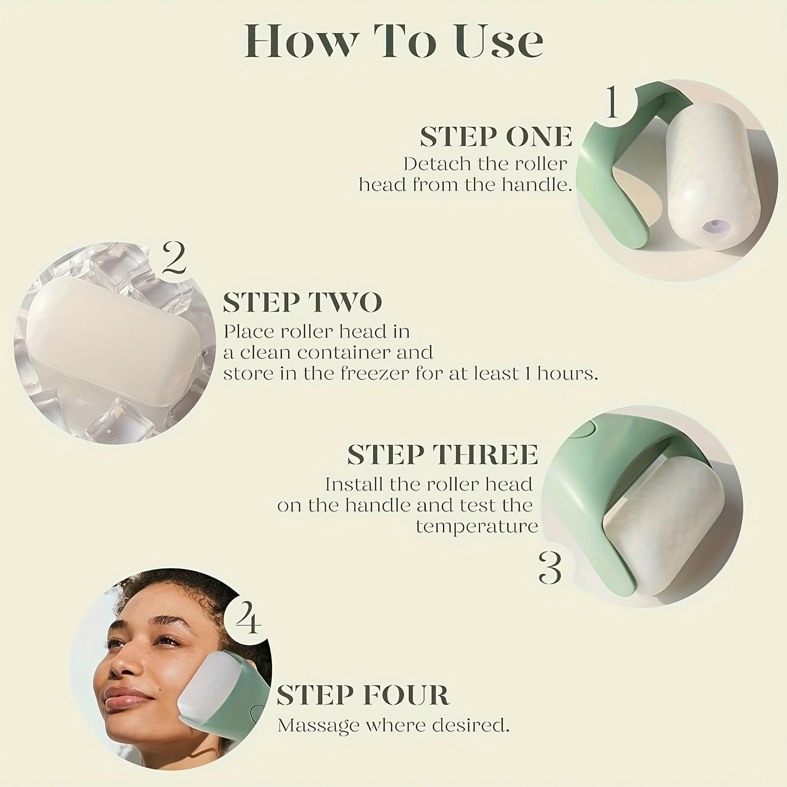 Facial Ice Roller & Gua Sha Facial Tool Set, Ice Facial Roller to Reduce Puffiness Relief Migraine Skincare Tools, Se... - Image 4