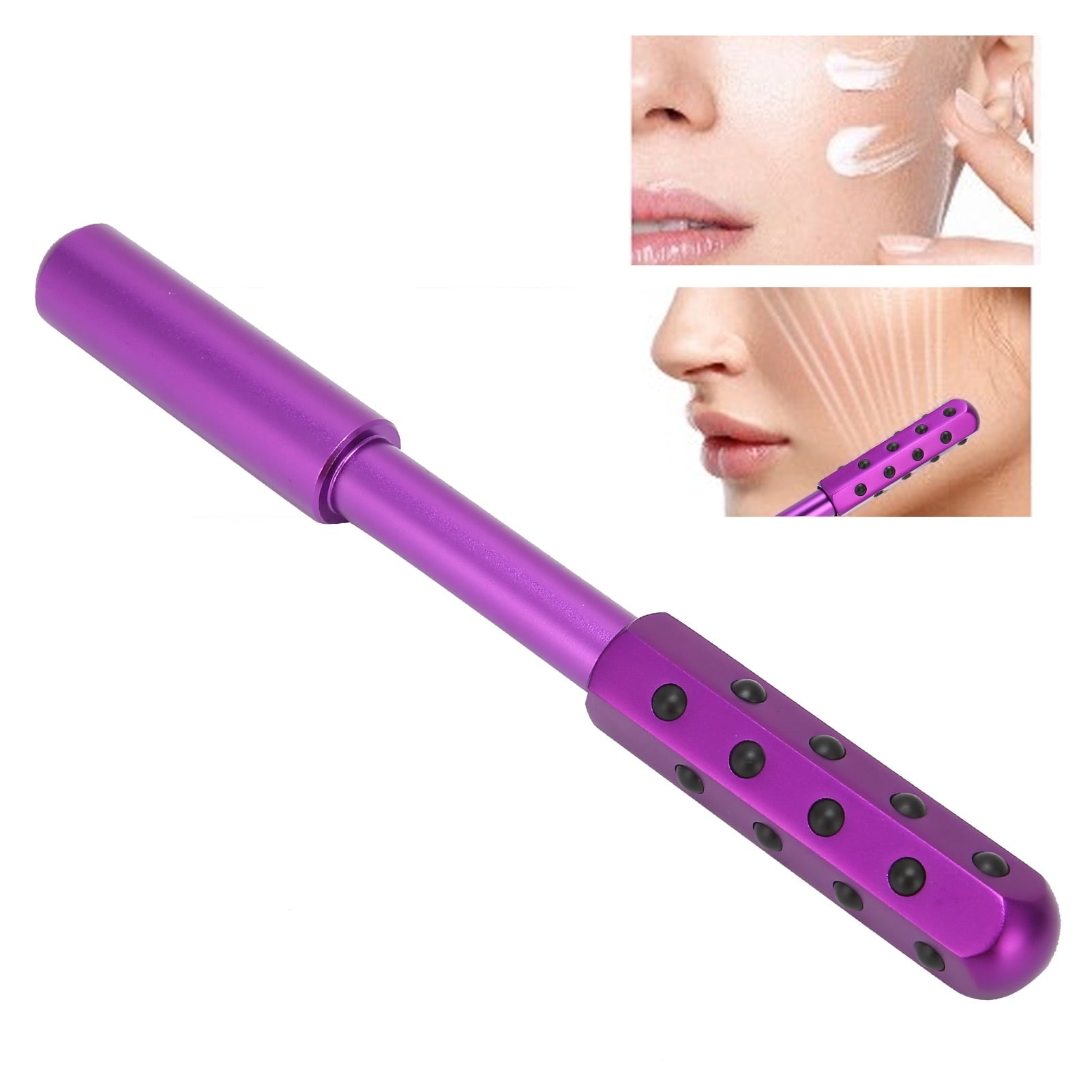 M Buder Purple Face Roller Massager 24 Germanium Particles Skin Firming Lifting Massage Beauty Stick Portable Skincare Tool for Face and Nec - Image 3