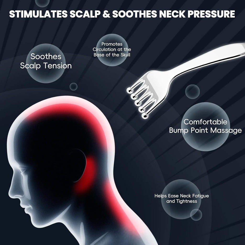 Pain Relief Massage Tool Set Stainless Steel Gua Sha Scraper & Dual-Ended Face Roller for Muscle Tension, Circulation... - Image 4