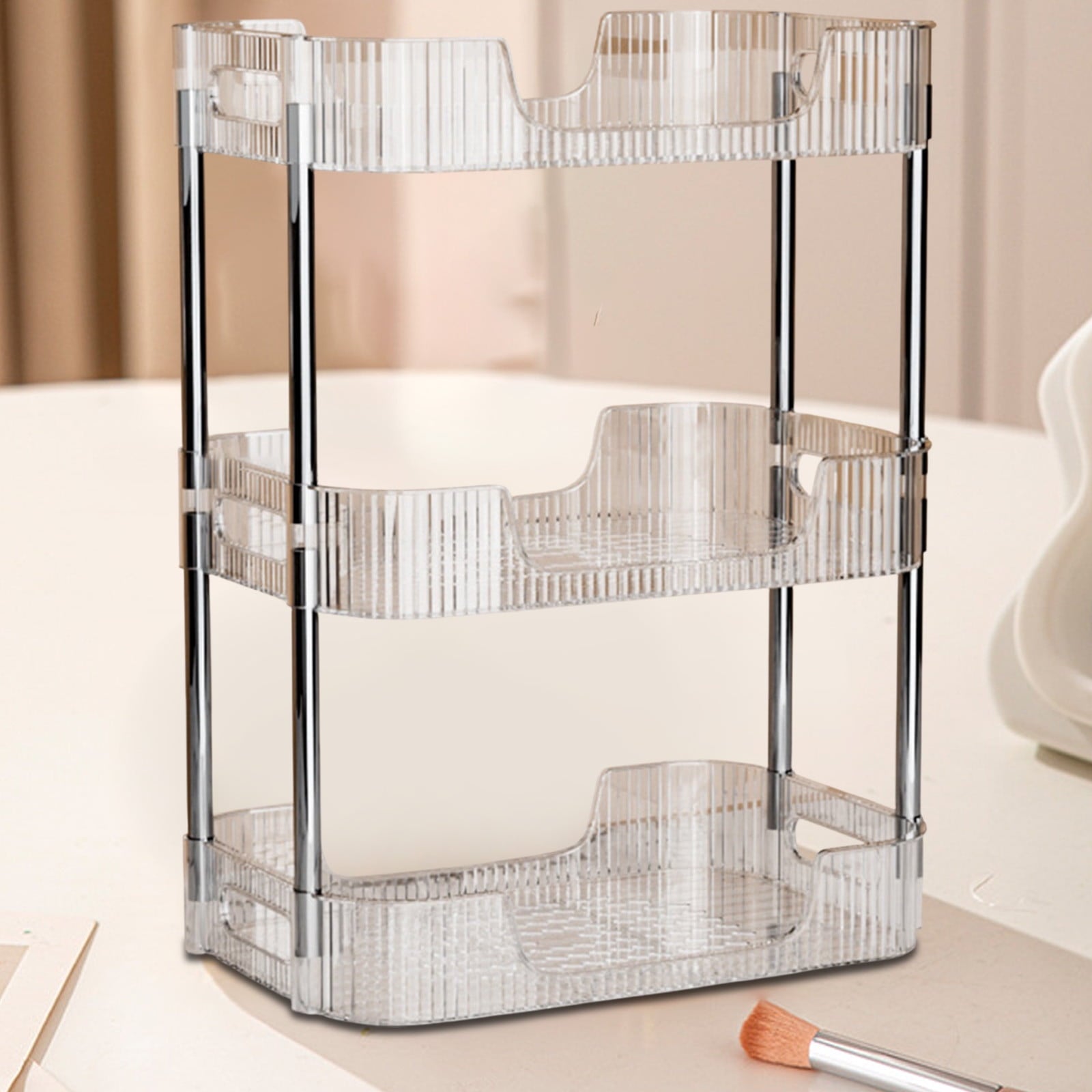 PONPRNGY 3-Tier Bathroom Counter Organizer, Multi-Purpose Cosmetics Skincare Shelf, Makeup Organizer for office and Vanity Tray, Countertop - Image 4
