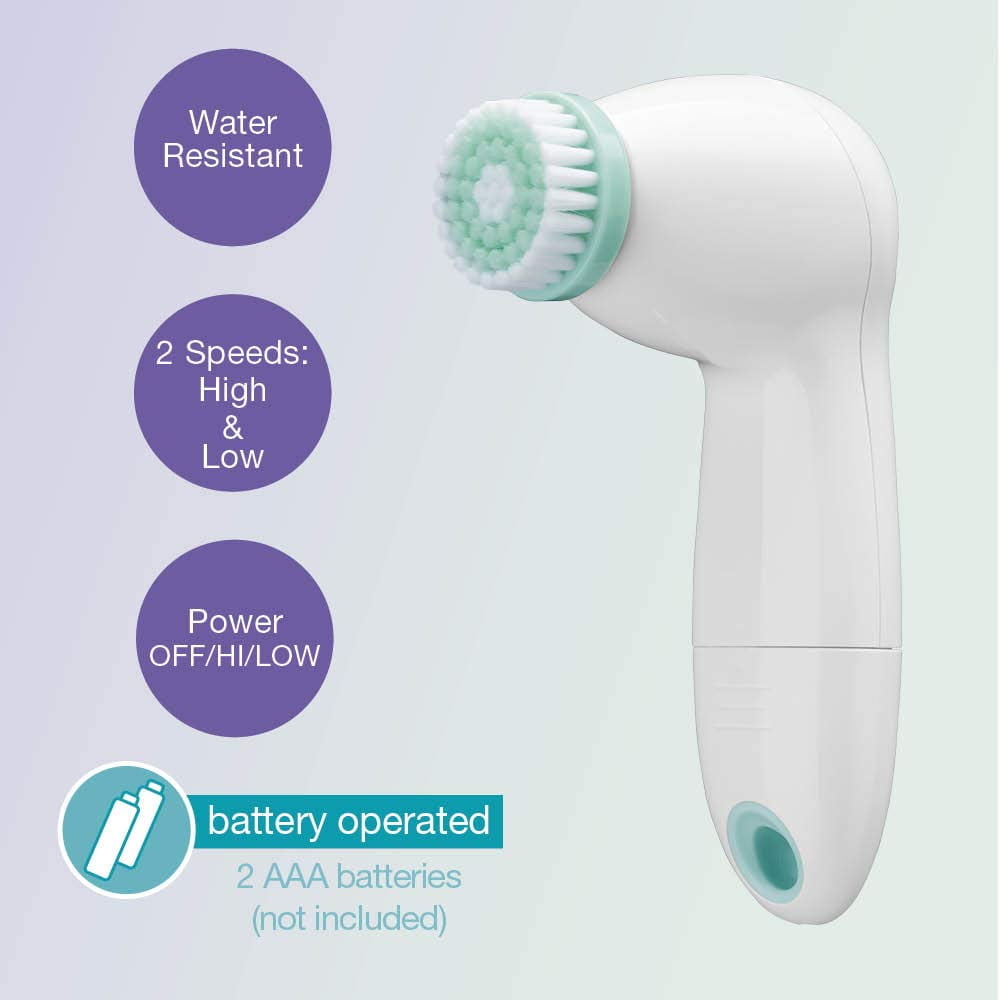 True Glow by Conair Battery Operated Facial Cleansing Brush FCB6 - Image 2