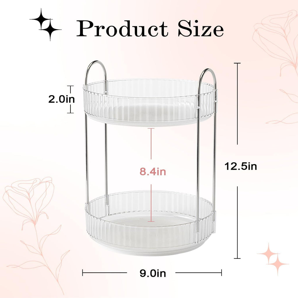 Rotating Makeup Organizer, 360 Spinning Makeup Storage Holder Rack, Dresser Bathroom Organizer Countertop, Large Capa... - Image 3