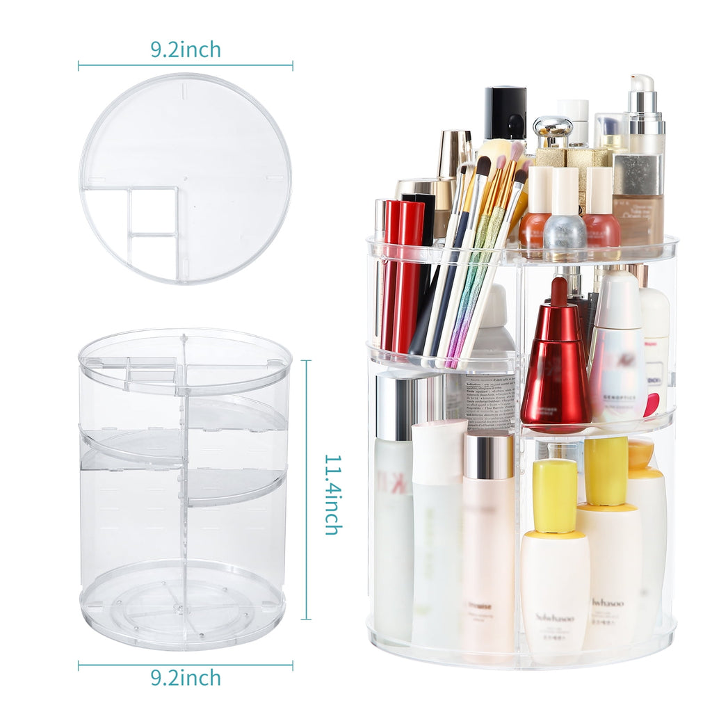 360 Rotating Makeup Organizer and Storage, COOLBEAR Spinning Cosmetic Organizer with 6 Adjustable Layers, Fits Skincare, Perfume, Clear Acry - Image 5