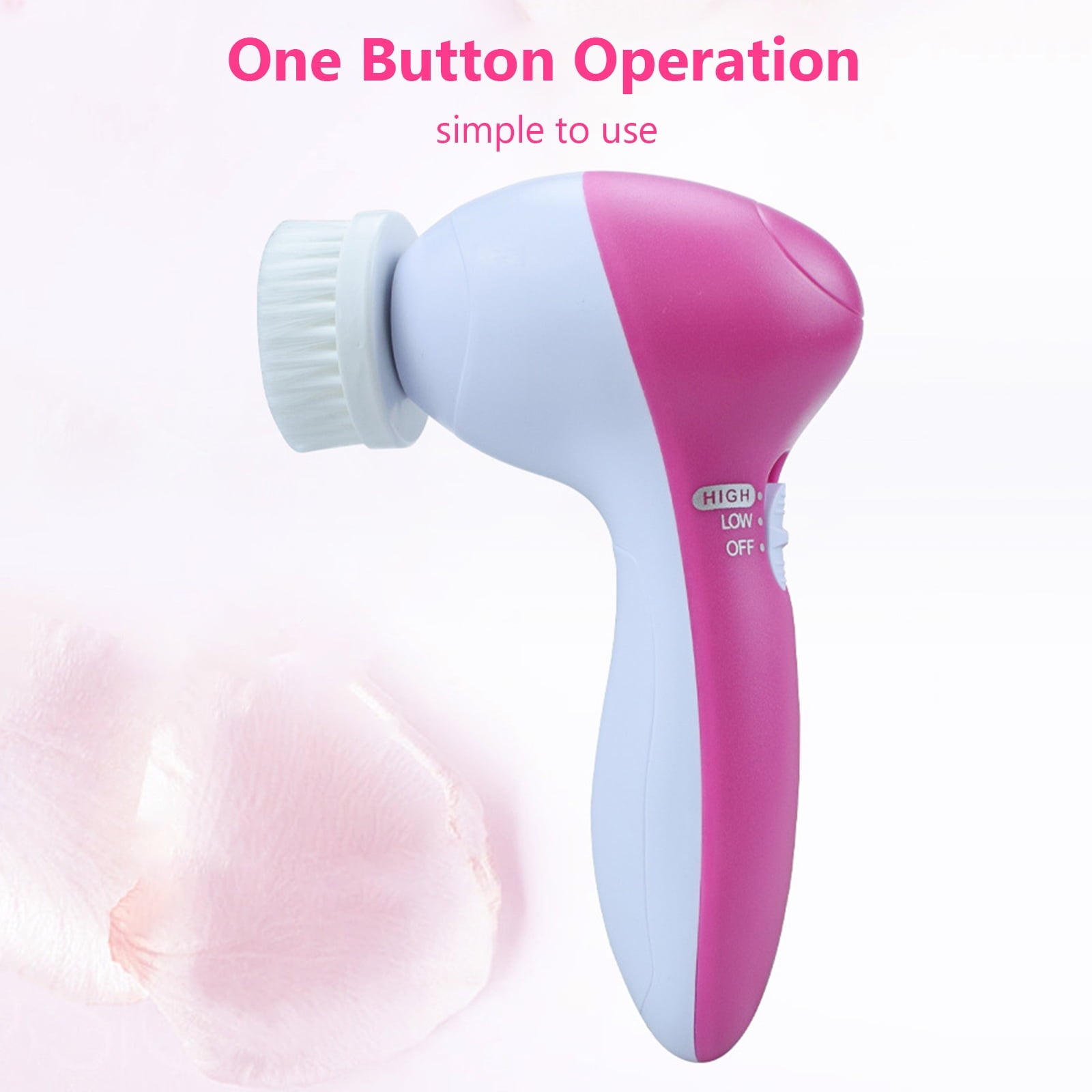 5 In 1 Electric Face Brush Facial Cleansing Brush Face Washing Device Handheld Facial Cleaner Battery Powered Makeup ... - Image 6