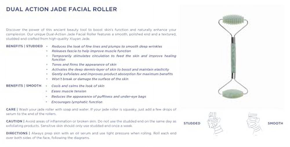 Jade Face Roller with Dual-Action Design, Green For All Skin Types - Image 5