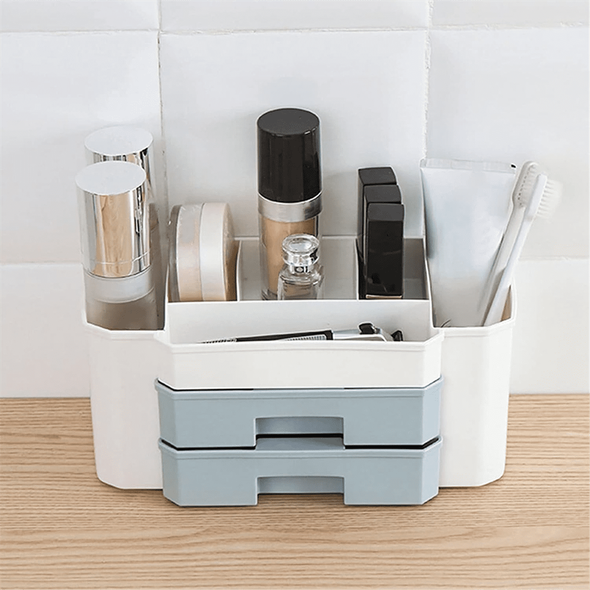 Makeup Organizer Cosmetic Case for Jewelry Hair Accessories Beauty Skincare Product Organizing Storage Box,Green - Image 3