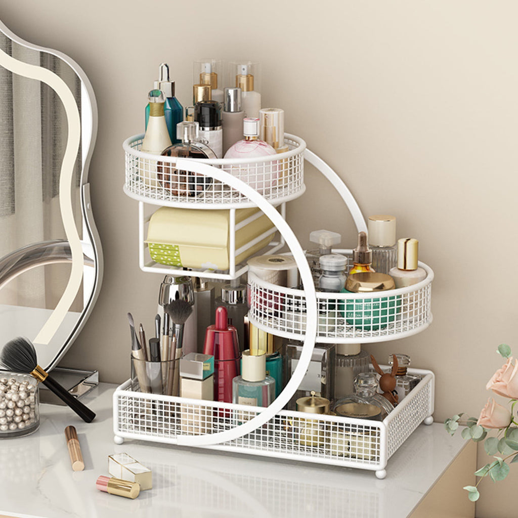 Sturdy Metal Cosmetic Rack Without Installation Required Portable Organizers for Lipsticks Skincare Bathroom Accessory - Image 5