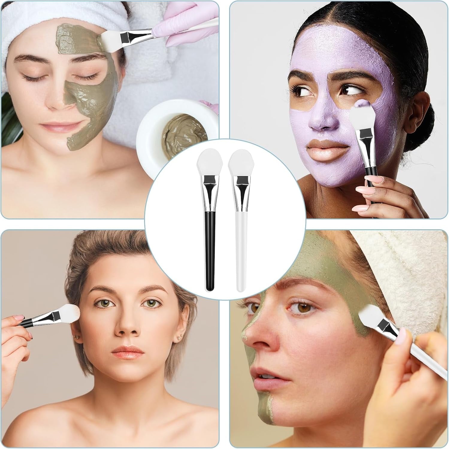 2 PCS Silicone Face Mask Brush Mask Applicator Face Mask Spatula Facial Mask Brush Skincare Applicator, Applicator To... - Image 6