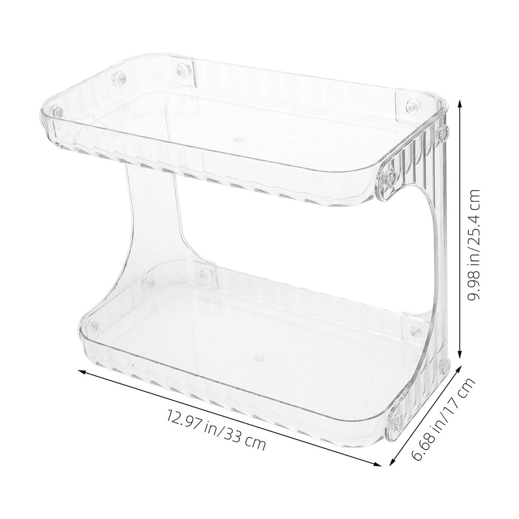 Bathroom Corner Organizer with Dual-Layer Storage for Skincare and Makeup in PET Material - Image 2