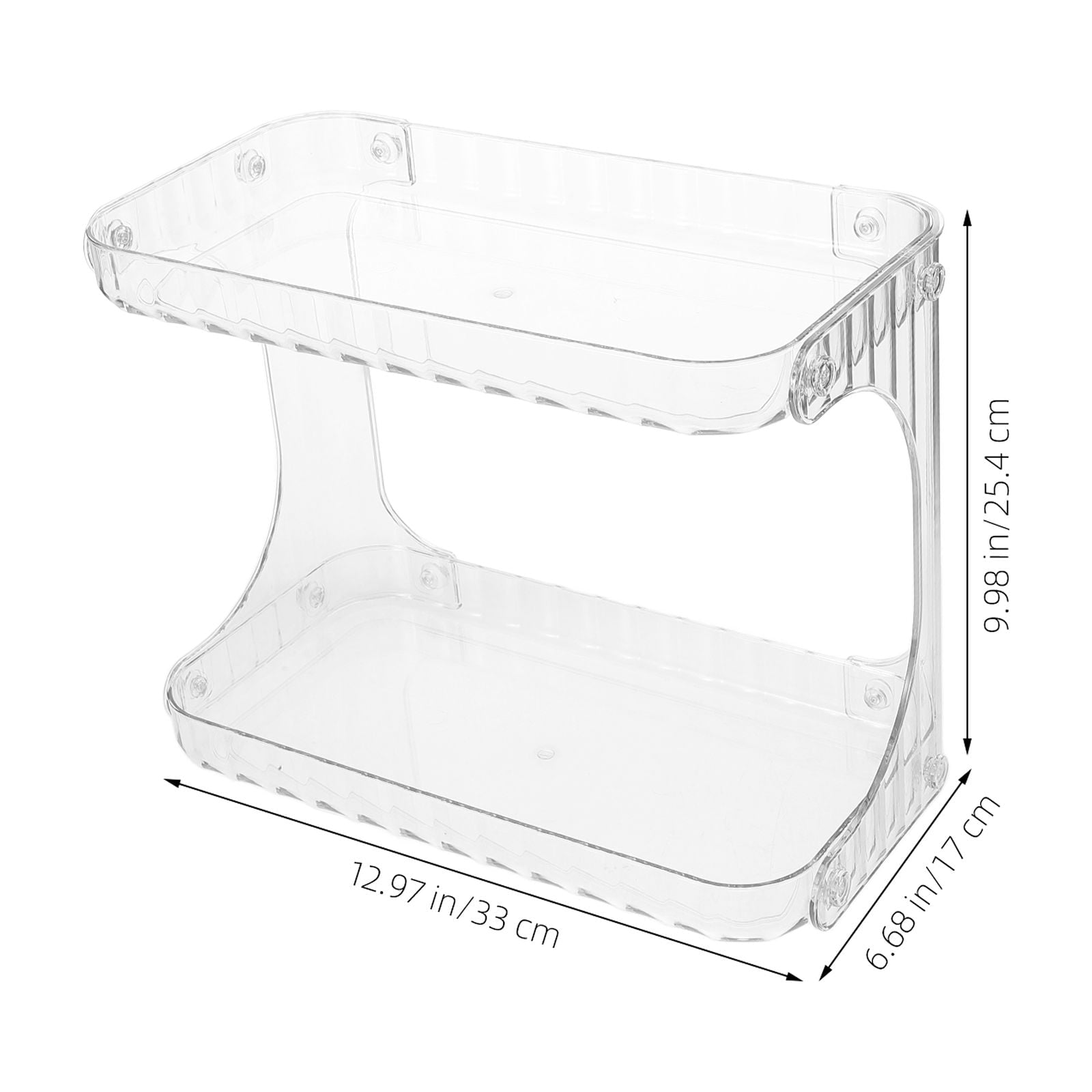 Bathroom Corner Organizer with Dual-Layer Storage for Skincare and Makeup in PET Material - Image 2