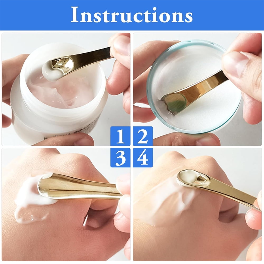 3 Pack Metal Makeup Spatula Makeup Spoon Mini Eye Cream Applicator Beauty Spoon for Facial Cosmetic Tiny Spatulas for... - Image 6