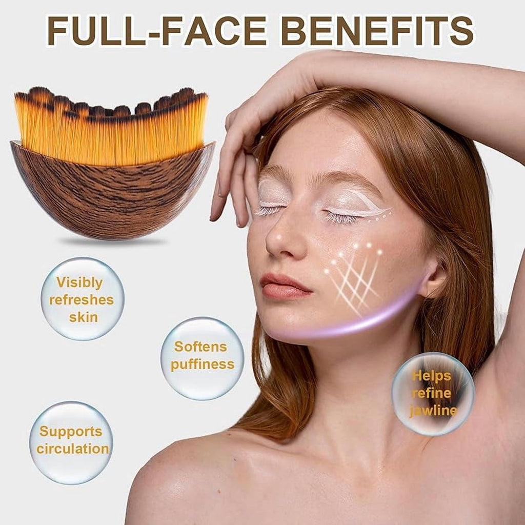 Facial Contour Brush for Jawline Sculpting, Soft Bristled Face Massager Tool for Puffiness Relief and Circulation Boo... - Image 5