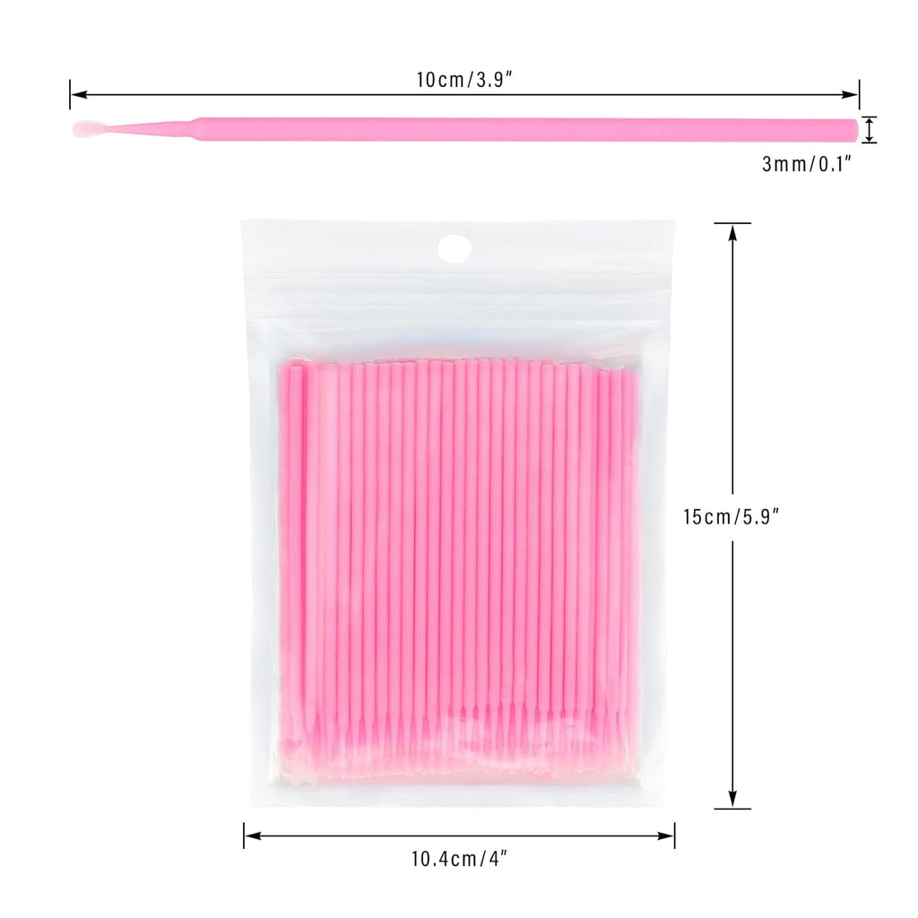 100pcs Cotton for Makeup, Pink Disposable Applicators Brush for Nails, Eyeliner and Lash Tech Supplies - Image 2