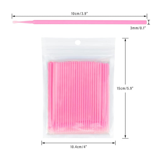 100pcs Cotton for Makeup, Pink Disposable Applicators Brush for Nails, Eyeliner and Lash Tech Supplies - Image 2