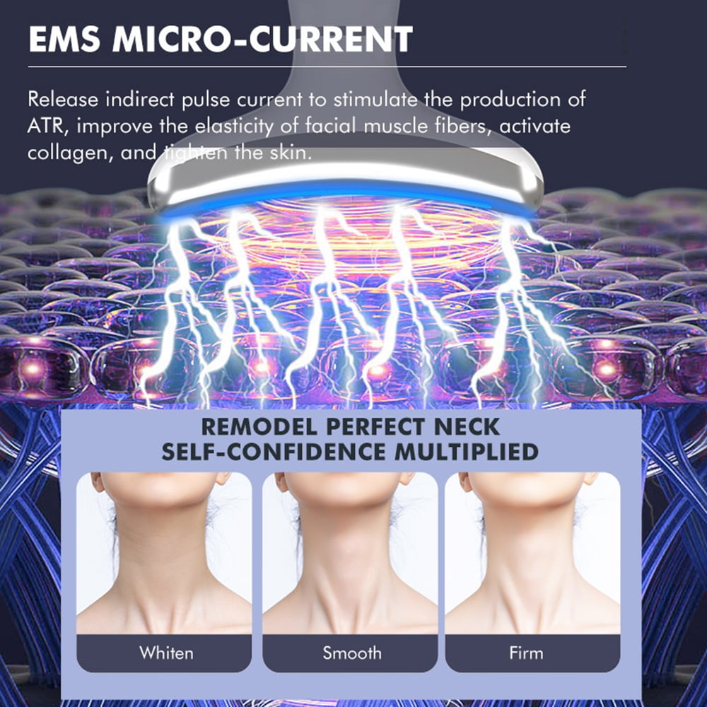 Facial and Neck Beauty Device, Skin Care Face Massager, Multifunctional 6 in 1 Light Therapy Face Sculpting Tool with Vibration, Thermal, Co - Image 2