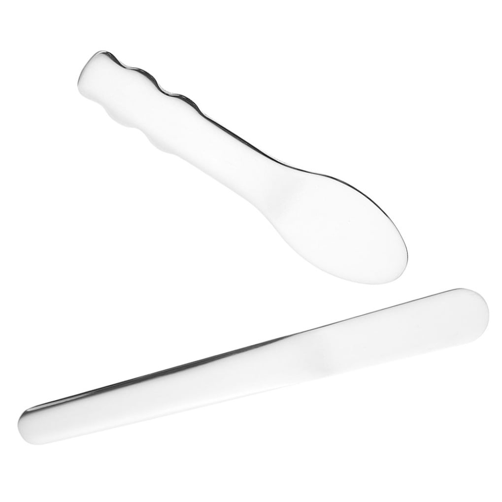Mini Metal Cosmetic Spatula Set 2pcs Reusable Skincare Applicators for Cream Lotions and Moisturizers - Image 4