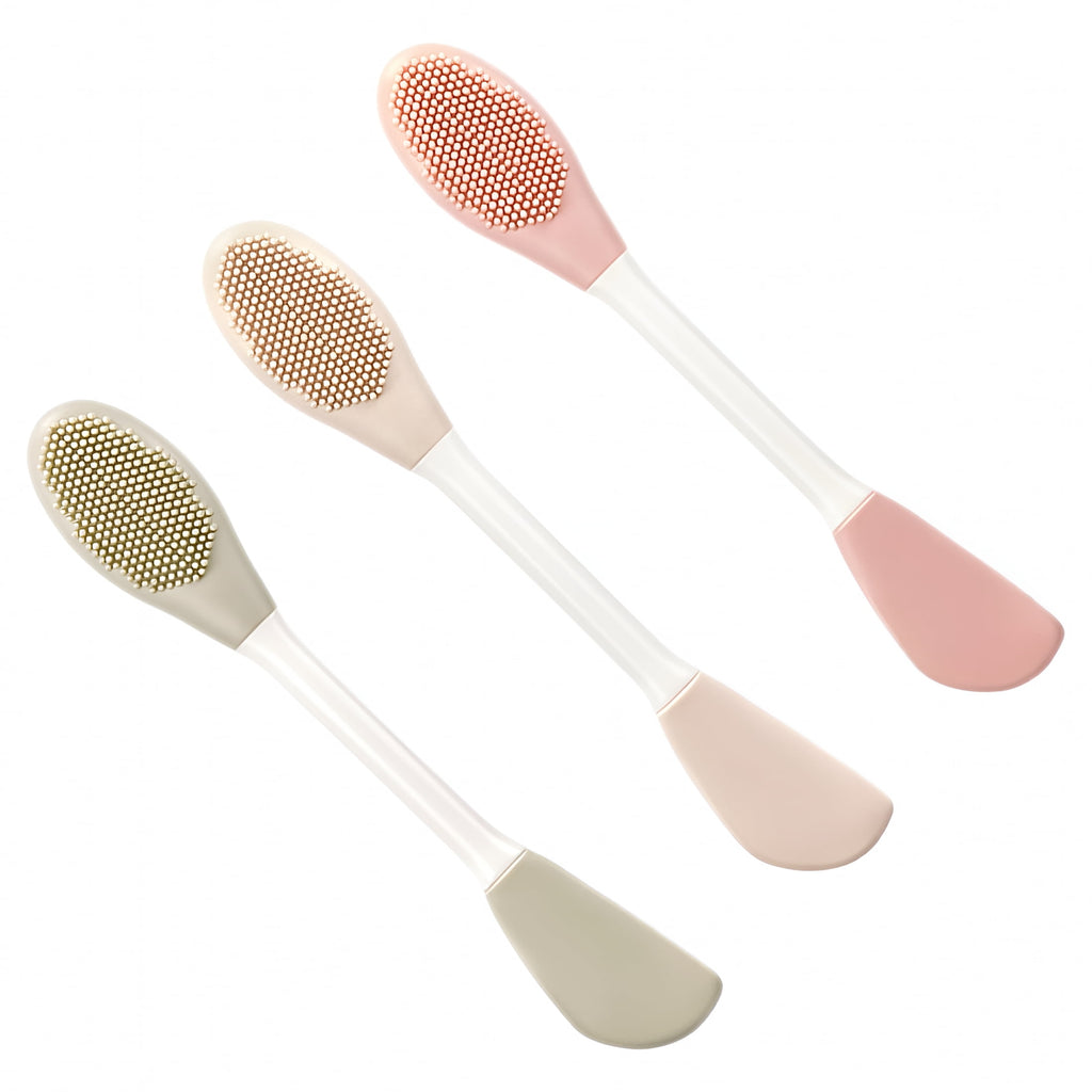 2026 New 3Pcs Silicone Mask Applicators Dual End Face Scrubber Facial Mask Applicator Brush Beauty Tool - Image 2