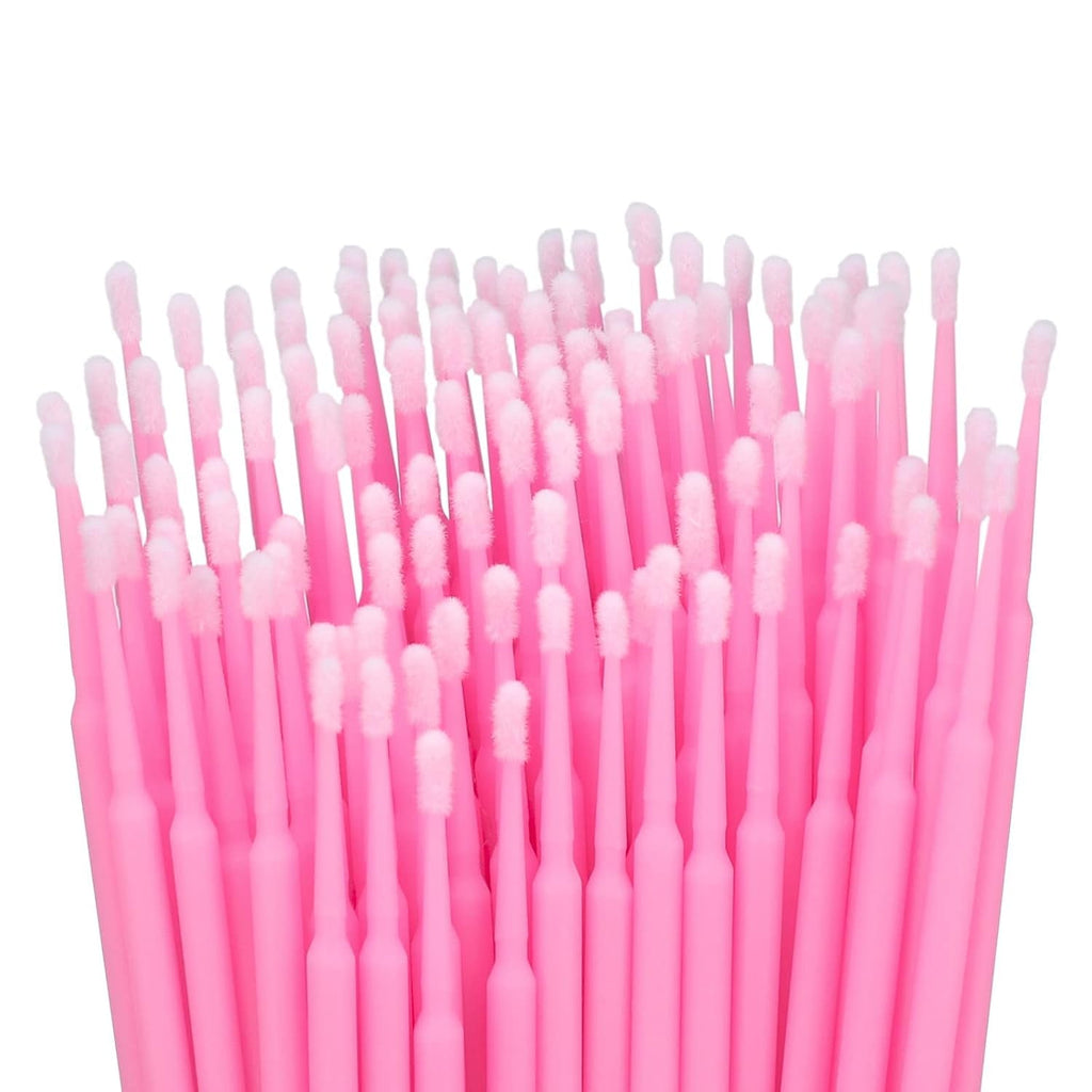 100pcs Cotton for Makeup, Pink Disposable Applicators Brush for Nails, Eyeliner and Lash Tech Supplies - Image 4