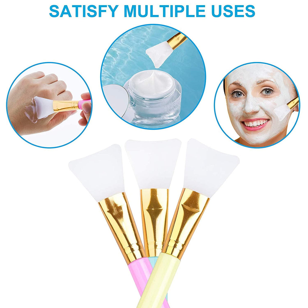 3 PCS Premium Silicone Face Mask Brush,Mask Beauty Tool, Soft Silicone Facial Mud Mask Applicator Brush, Hairless Moi... - Image 3