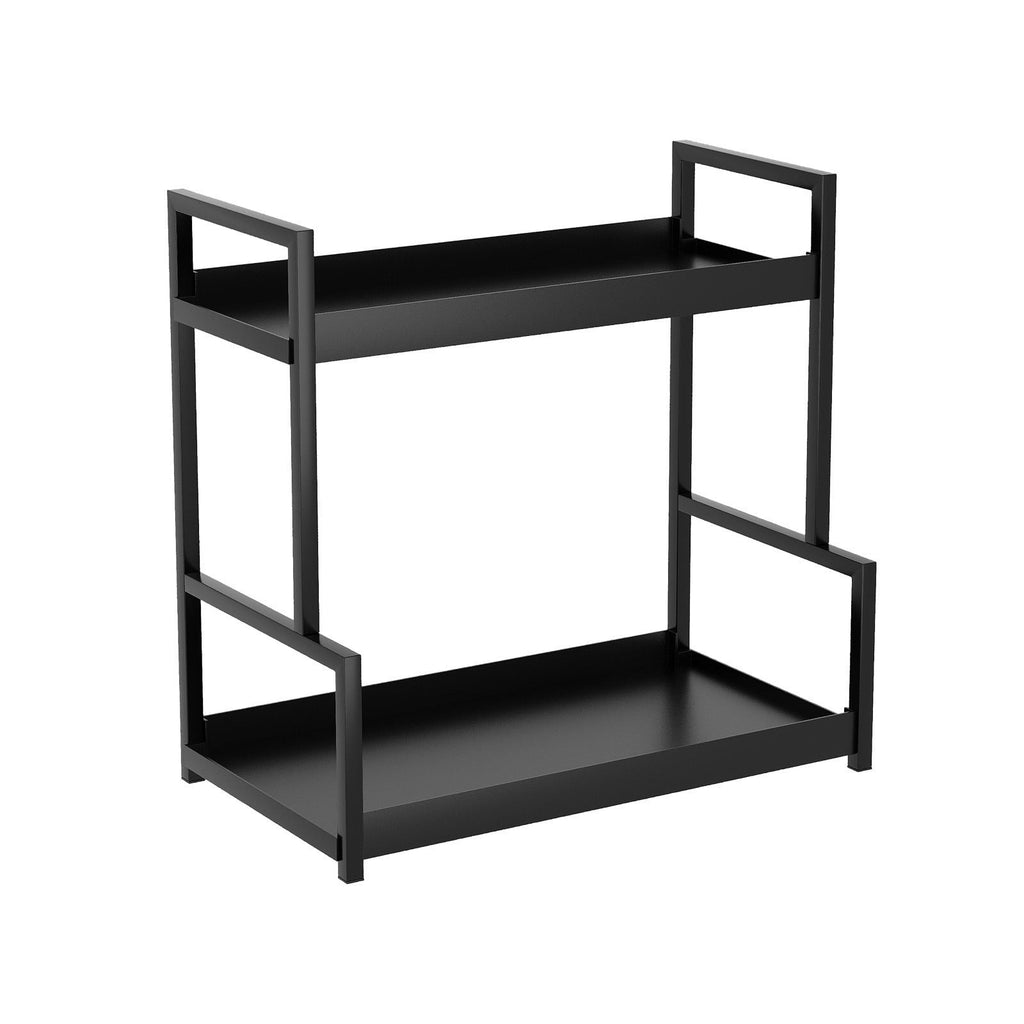 2-Tier Black Bathroom Counter Organizer - Skincare Cosmetic Display Tray For Perfume, Makeup, Bathroom, Kitchen Counters, Under Sinks, Vanit - Image 2