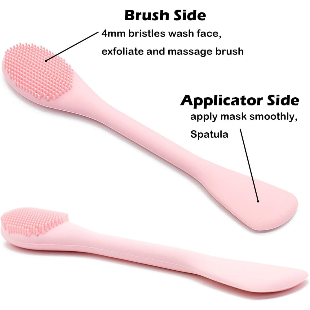 HHX 2-in-1 Silicone Face Mask Brush & Facial Cleansing Brush, Dual-ended Silicone Applicator Tool for Masks, Exfoliating and Skincare, 2 Pac - Image 3
