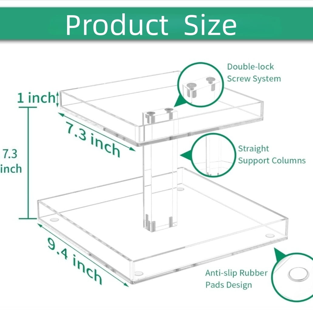 Behome Makeup Organizer, 2-Tier Acrylic Perfume Organizer, Cologne Organizer for Men, Versatile Display Stand Shelf for Fragrance, Skincare, - Image 2