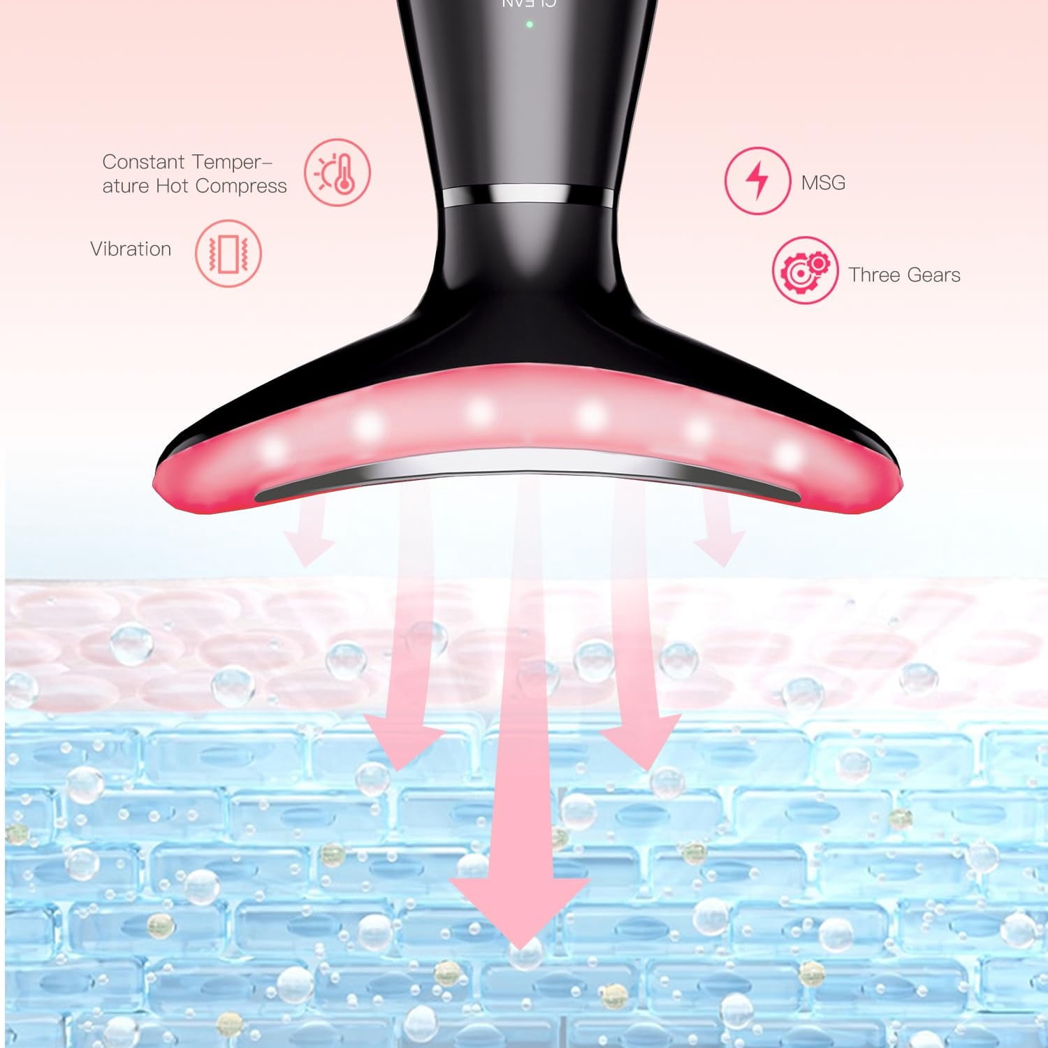 Neck Face Beauty Device, Vibration Face Massager, 3 in 1 Face Sculpting Tool Facial Massager for Double Chin, Thermal... - Image 2