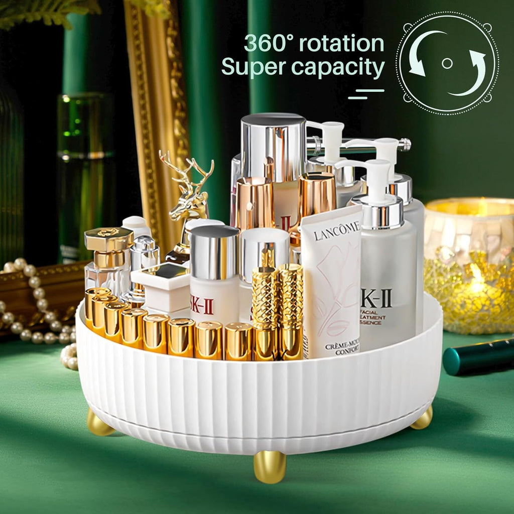 360 Rotating Storage Tray, 11.02 inches in Diameter, Cosmetics and Perfume Organizer, Desktop Storage Tray, Bathroom and Skincare Storage Tr - Image 3