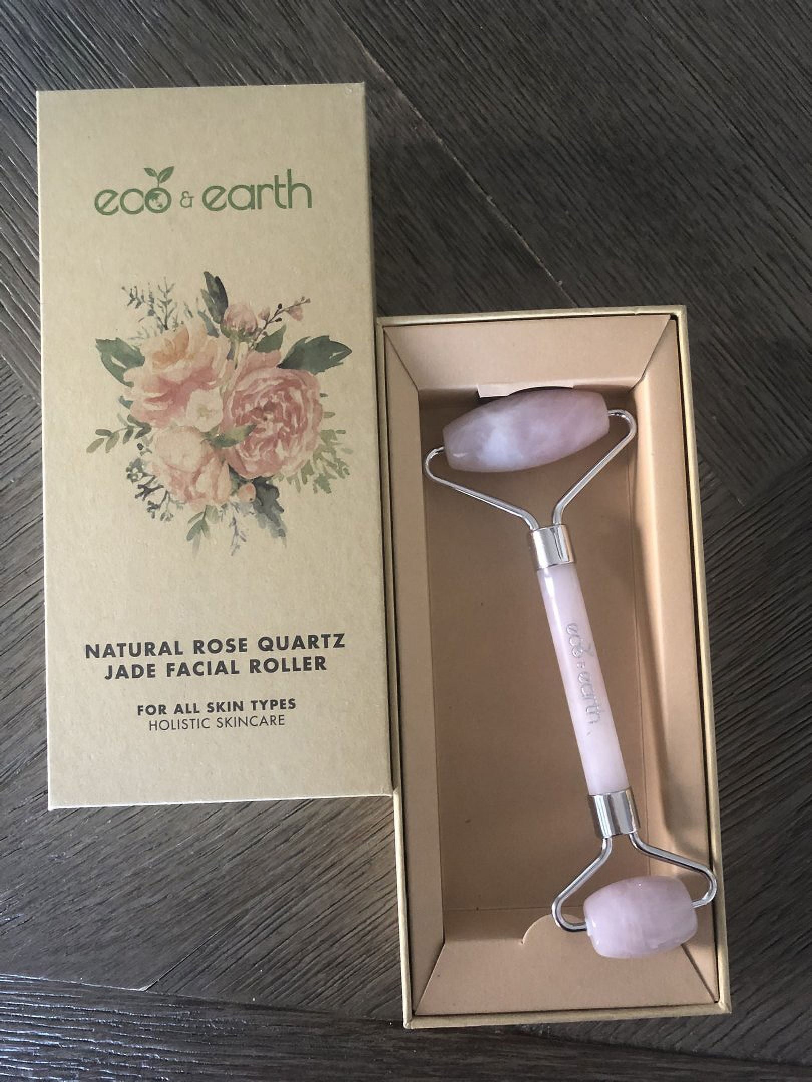 eco & earth Natural Rose Quartz Jade Face Roller - Image 5