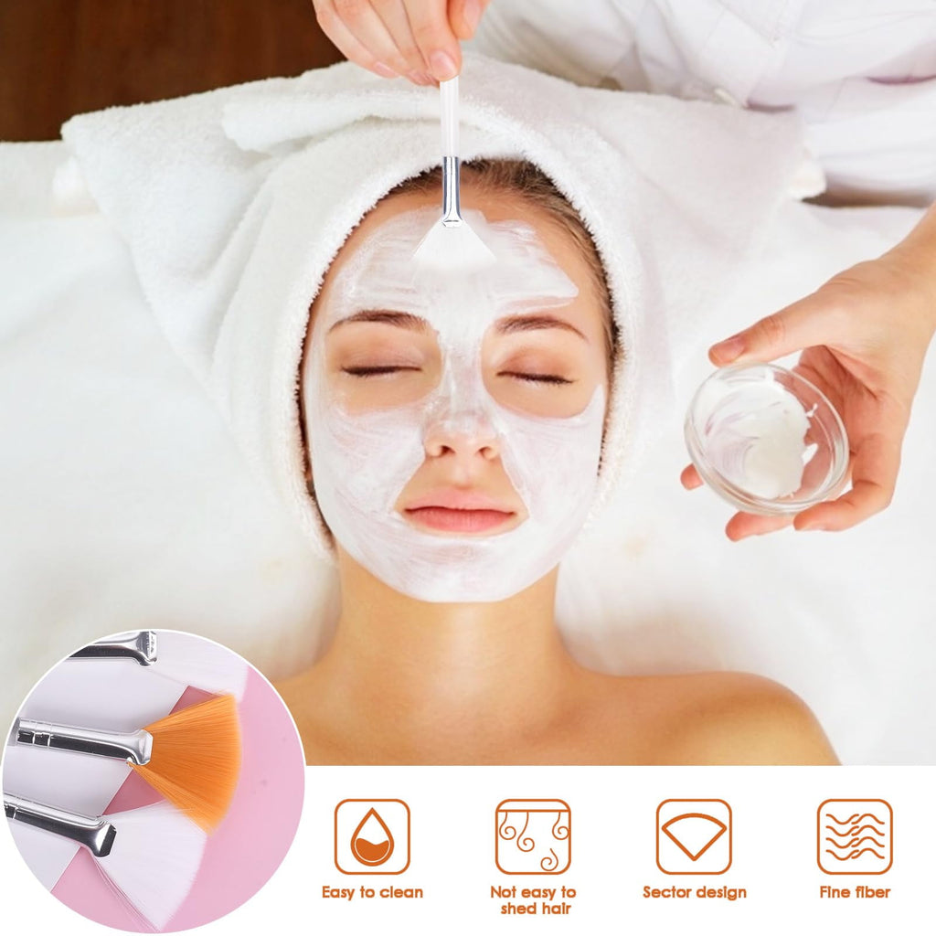 20pcs Fan Facial Brushes, Soft Makeup Applicator Mask Brush for Mud Cream, Makeup Peel - Image 3