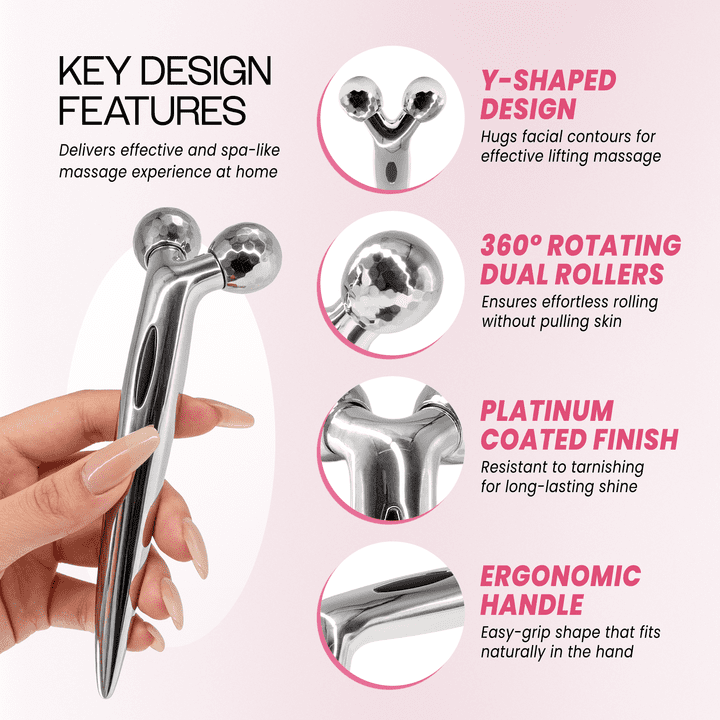 Handy Manual Facial Beauty Care Massager, 3D Face Massager Roller Anti-Aging Reducing Wrinkle Face Lifting - Image 5