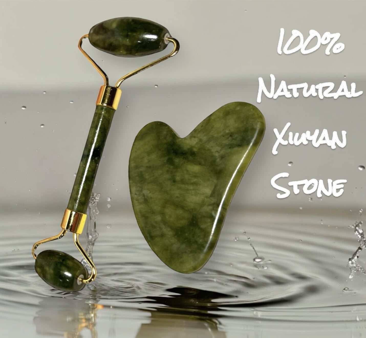 Gua Sha and Jade Roller Set Improve Wrinkles & Reduce Puffiness Gua Sha Face Facial Massage 2 Piece - Image 3