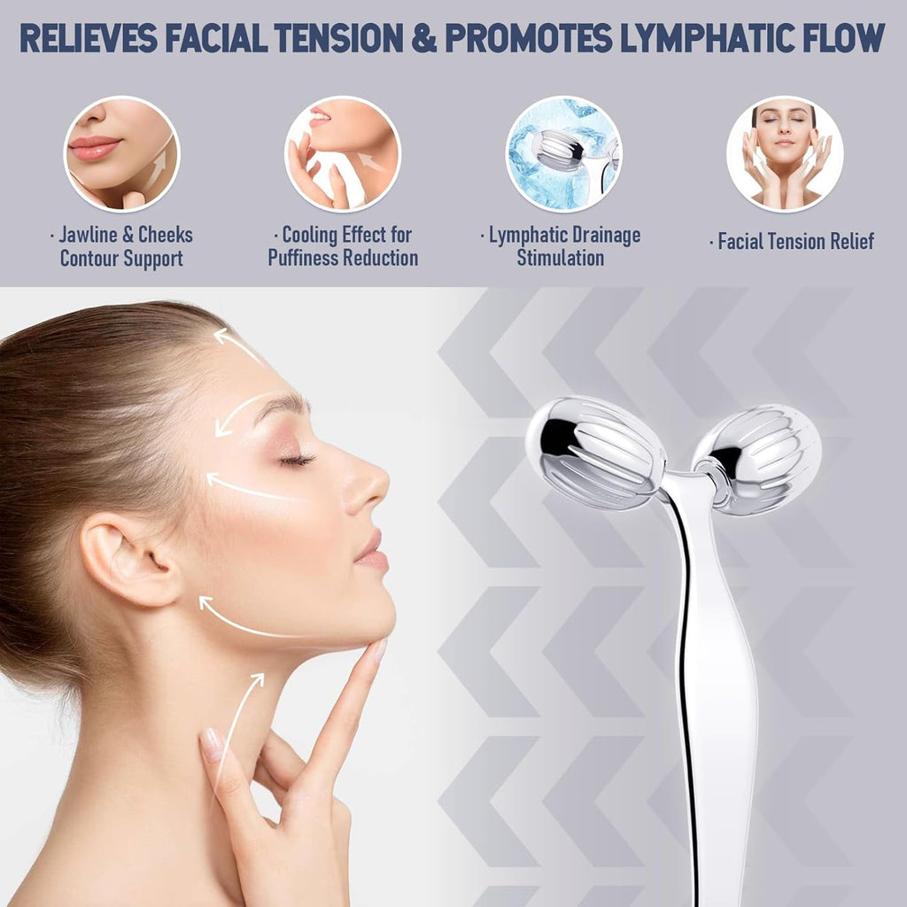 Pain Relief Massage Tool Set Stainless Steel Gua Sha Scraper & Dual-Ended Face Roller for Muscle Tension, Circulation... - Image 3
