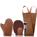5 Pack Self Tanning Mitt Kit with Back Applicator, Mini Tanning Glove, Exfoliating Glove, Brush