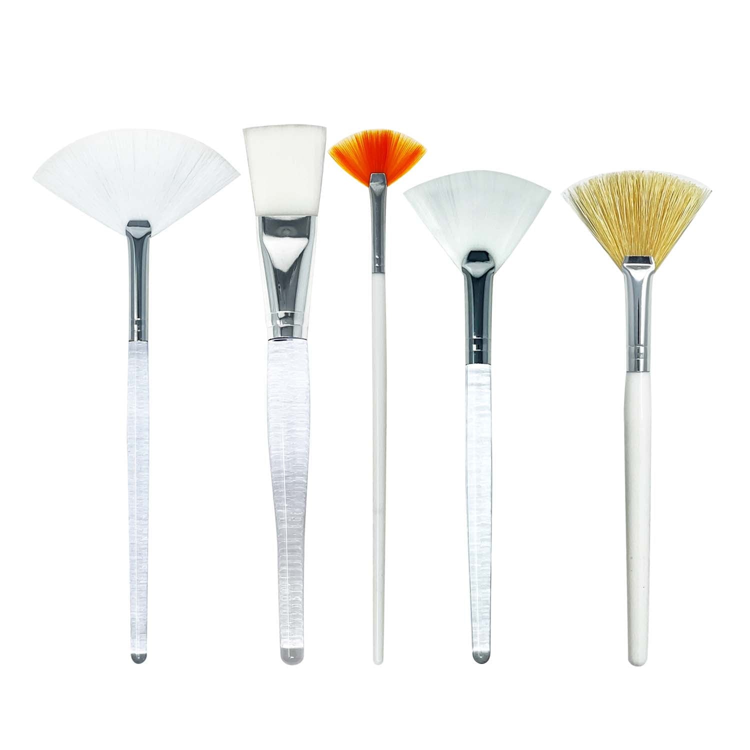 5-Pc Fan Brush Set for Home Professional Spa Treatments Glycolic, Cooling, Gel s