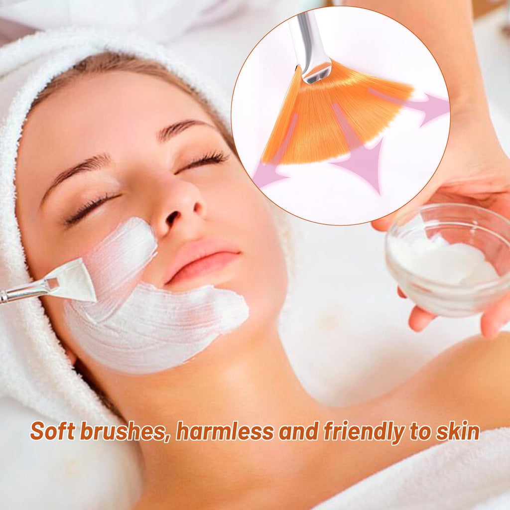 20pcs Brush for Facial, Flat Head Makeup Brush, Cosmetic Face Applicator Tool for Mud Cream Makeup Peel - Image 4
