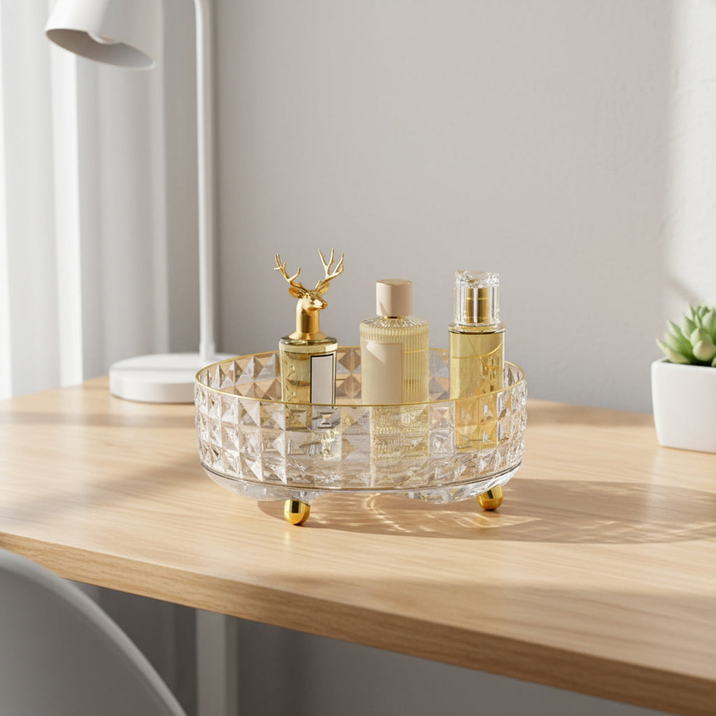 360° Rotating Makeup Organizer, Perfume Organizer Tray, Skincare Cosmetics Storage Organizer For Vanity, Dresser And ... - Image 4