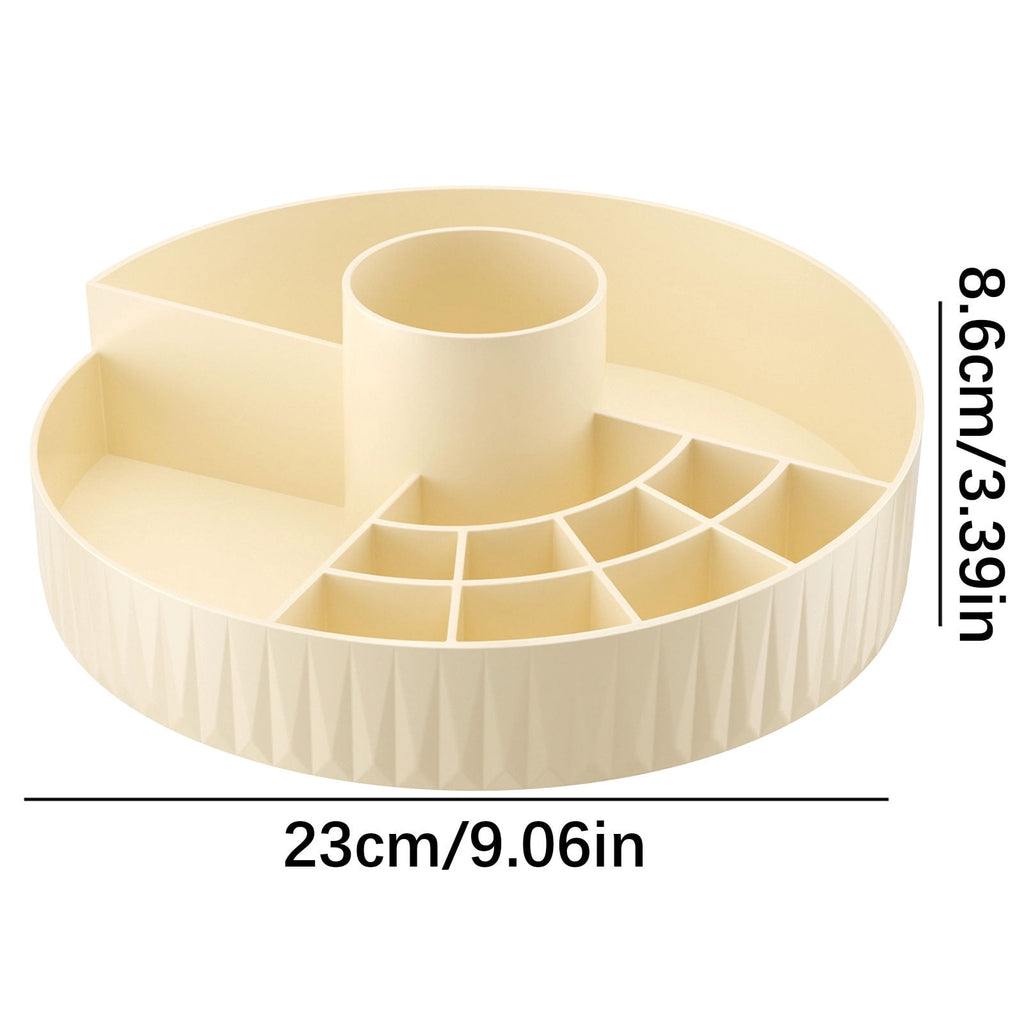 Rotating Skincare Organizer Tray-Compartment Makeup Brush Lipstick Skincare Organizer, Cosmetic Storage for Dresser V... - Image 3