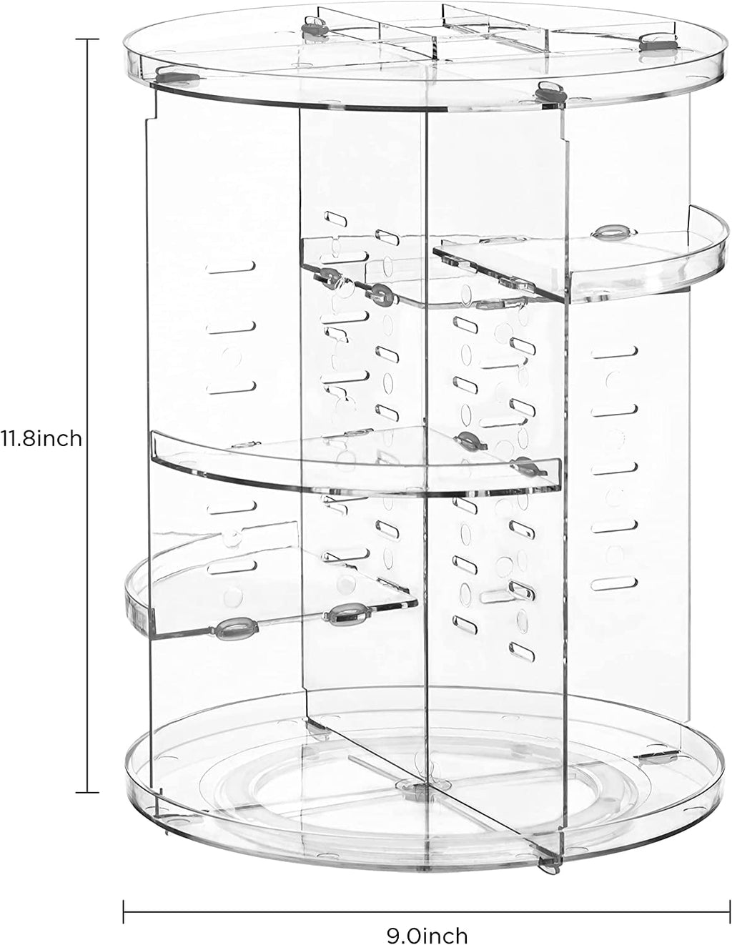 360 Rotating Makeup Organizer Adjustable Carousel Large Capacity Revolving Perfume Organizer Skincare Organizers Cosm... - Image 2