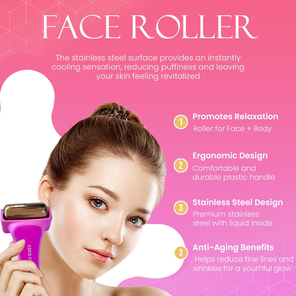 Ice Face Roller for Women - Face & Eye Puffiness Relief - Anti-Aging Skin Care for Wrinkles Stainless Steel Gadget for Radiant Skin - Image 4