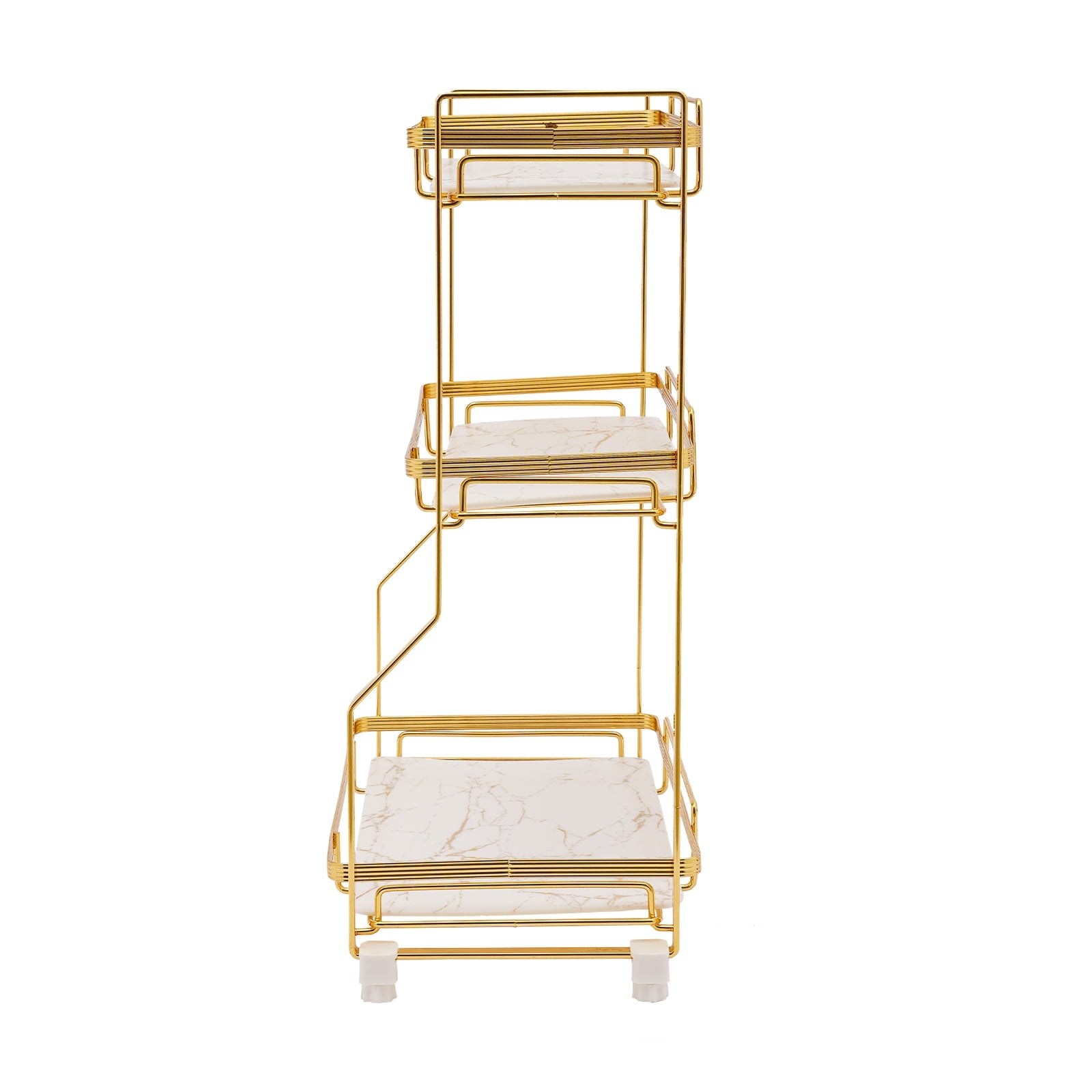 Bathroom Countertop Organizer, Gold Bathroom Vanity Counter Organizer with Small Storage Basket for Skincare Makeup P... - Image 4