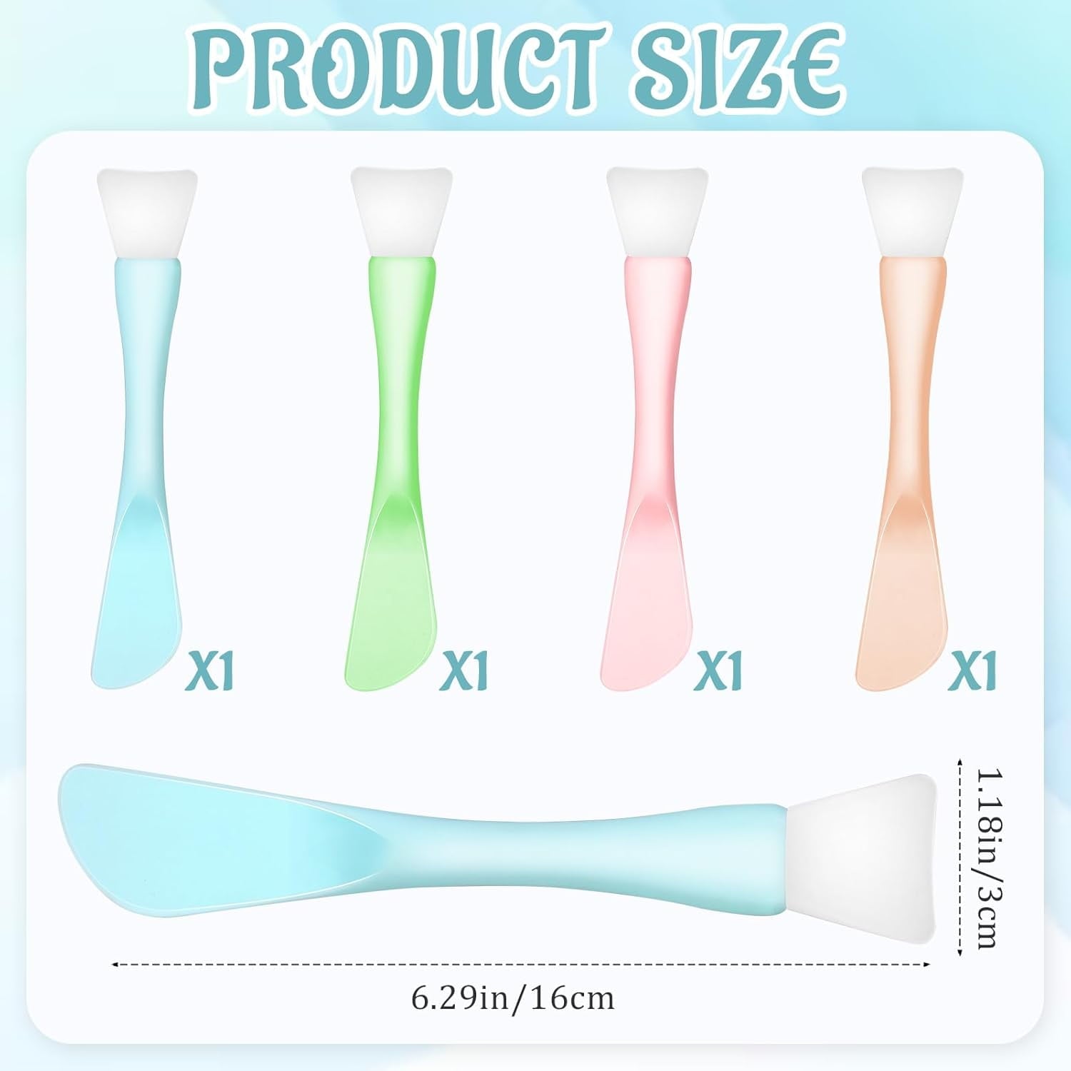 4 Pcs Face Mask Brush, Mask Applicator Tools, Beauty Spatula Soft Silicone Double Head Facial Makeup Brush for Facial Mud, Clay, Apply Cream - Image 3