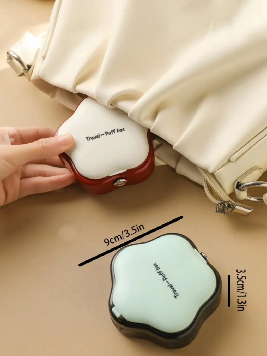 Travel Makeup Storage Case with Integrated Mirror, Breathable Cosmetic Organizer for Beauty Tools, Compact Vanity Box for Daily Skincare, Re - Image 3