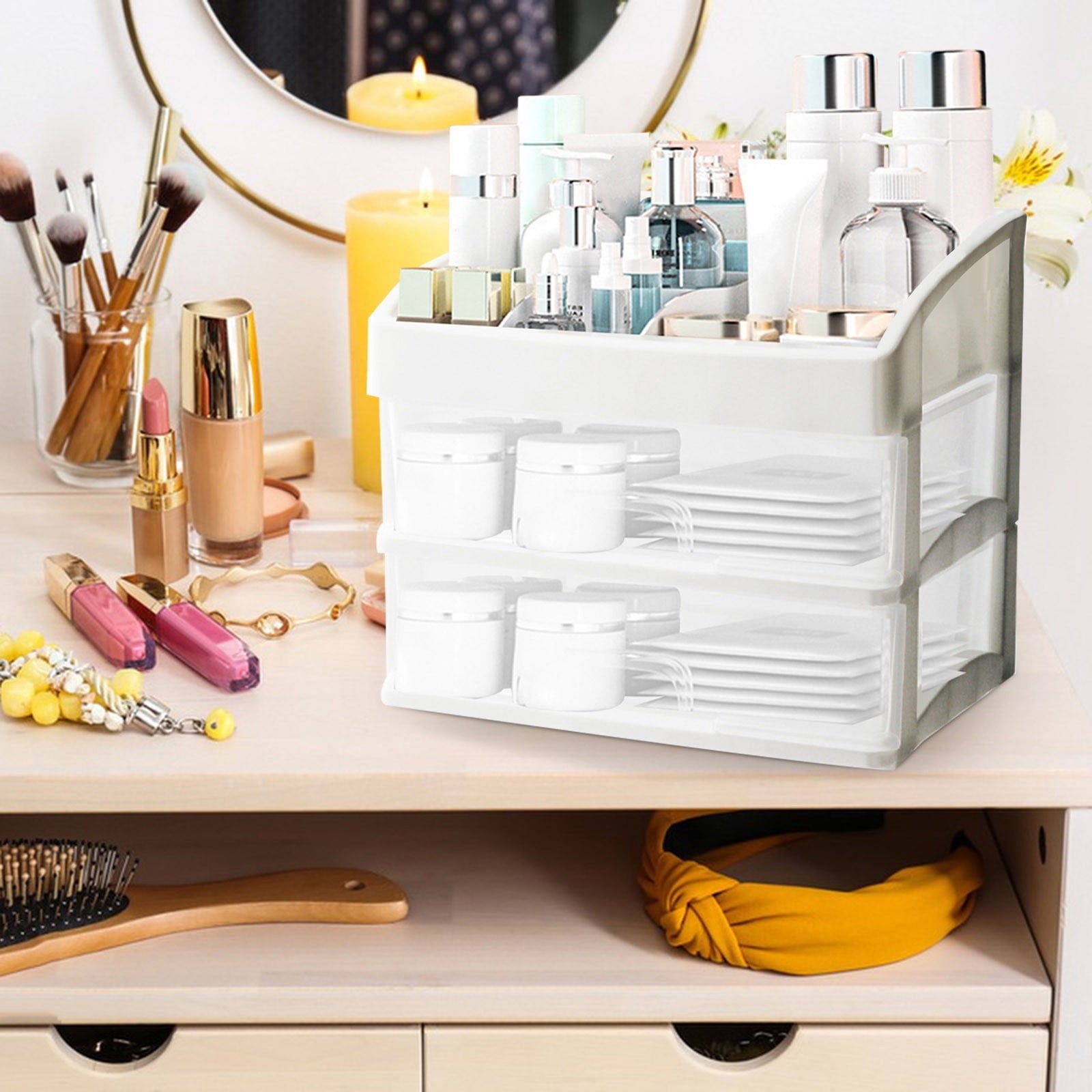 Makeup Organizer for Vanity Cosmetic Display Cases Large Capacity Bathroom Countertop Plastic Storage for Skin Care P... - Image 5